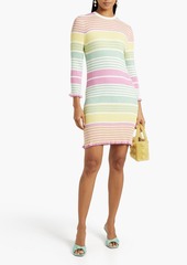 RIXO - Striped ribbed-knit mini dress - Yellow - UK 8