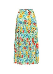 RIXO Tina floral cotton midi skirt