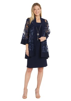 R&M Richards Women's Elegant 3D Floral Jacket Dress