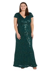 R&M Richards Women's Full Length Sequin Evening Gown