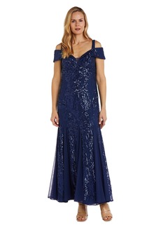 R&M Richards Women's Fishtail Embellished Gown
