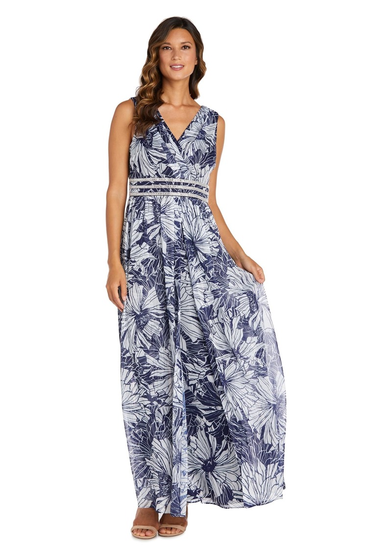 R&M Richards Women's Petite Floral Maxi Dress