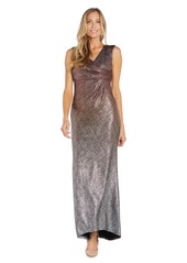 R&M Richards Women's Sleeveless Glitter Gown