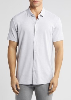 Robert Barakett Campbell Knit Short Sleeve Button-Up Shirt