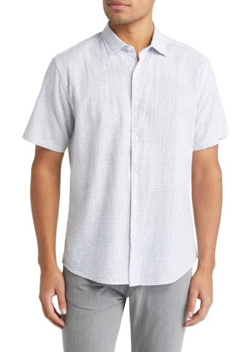 Robert Barakett Jones Microdot Short Sleeve Button-Up Shirt