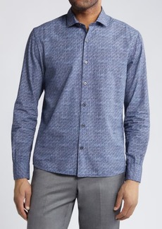 Robert Barakett Newpine Paisley Cotton Button-Up Shirt