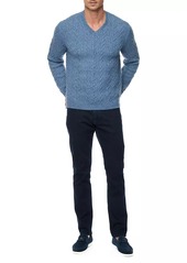 Robert Graham Anson V-Neck Cable-Knit Sweater