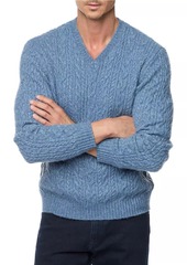 Robert Graham Anson V-Neck Cable-Knit Sweater