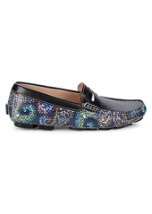Robert Graham Blundell Paisley Leather Driving Loafers