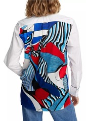 Robert Graham Carrie Silk-Blend Geometric-Back Shirt