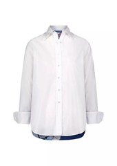 Robert Graham Carrie Silk-Blend Geometric-Back Shirt