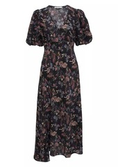 Robert Graham Maia Silk-Blend Floral Midi-Dress