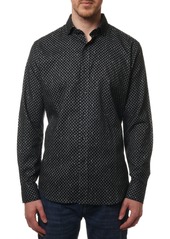 Robert Graham Conifer Trim Fit Cotton Button-Up Shirt in Black at Nordstrom