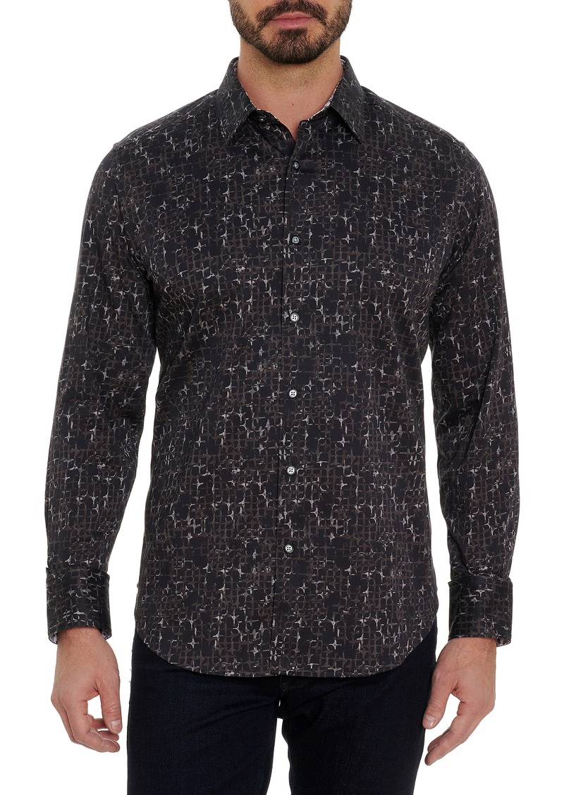 Robert Graham Darring Stretch Button-Up Shirt in Black at Nordstrom