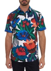 Robert Graham Floral Confusion Short Sleeve Stretch Button-Up Shirt in Multi at Nordstrom