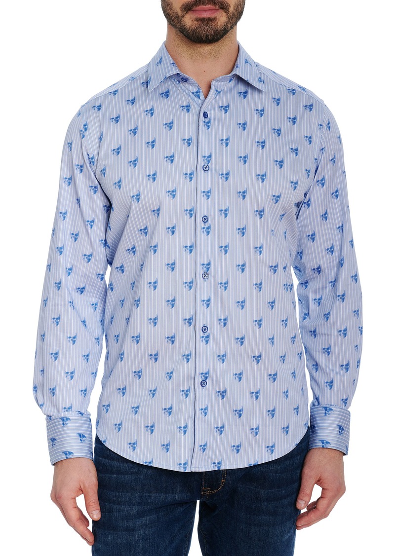 Robert Graham Hockney Classic Fit Stretch Button-Up Shirt in Blue at Nordstrom
