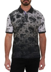 Robert Graham Rockford Ombre Floral Cotton Polo in Black at Nordstrom