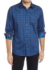 Robert Graham x Marvel Captain in Charge Long Sleeve Button-Up Shirt in Blue at Nordstrom