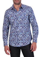 Robert Graham Abstract Butterfly Print Cotton Button-Up Shirt in Blue at Nordstrom Rack