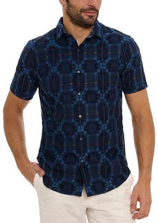 Robert Graham Aizome Cotton Stretch Yarn Dyed Plaid Classic Fit Button Down Shirt