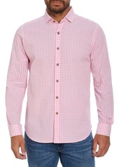 Robert Graham Conroe Check Print Button-Up Shirt in Pink at Nordstrom