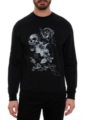 Robert Graham Cyril Skull Floral Long Sleeve Graphic Tee in Black at Nordstrom
