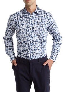 Robert Graham Deluca Cotton Button-Up Shirt in White/Blue at Nordstrom Rack
