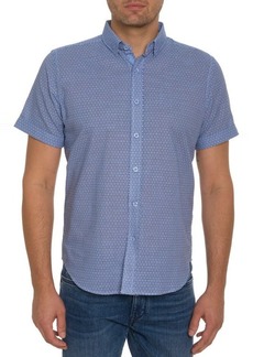 Robert Graham Farina Geo Print Short Sleeve Cotton Button-Up Shirt