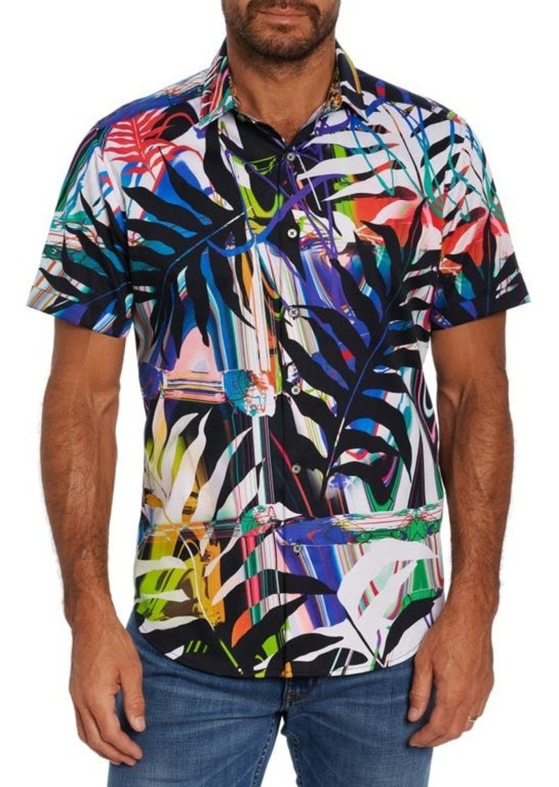 Robert Graham Fish 'N' Chips Short Sleeve Button-Up Shirt in Multi at Nordstrom