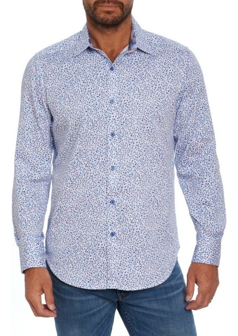Robert Graham Harbour Stretch Floral Button-Up Shirt in White at Nordstrom