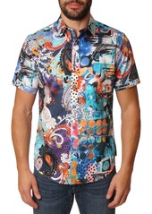 Robert Graham Hatteras Short Sleeve Button Up Shirt in Blue Multi at Nordstrom Rack