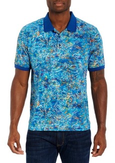 Robert Graham In Deep Water Cotton Polo Shirt in Multi at Nordstrom