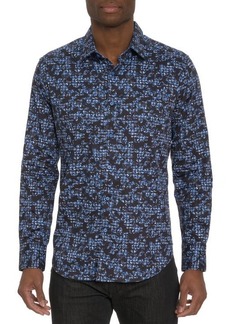 Robert Graham Merano Damask Jacquard Stretch Button-Up Shirt