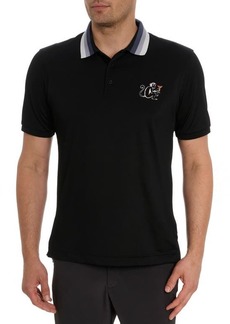 Robert Graham Monkey Business Embroidered Cotton Polo