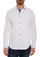 Robert Graham Righteous Solid Stretch Button-Up Shirt in Black at Nordstrom