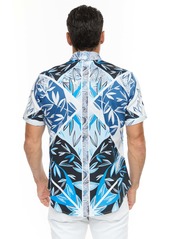 Robert Graham Robert Graham Blue Palm Short Sleeve Button Down Shirt