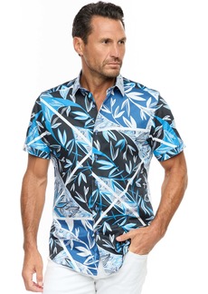 Robert Graham Robert Graham Blue Palm Short Sleeve Button Down Shirt