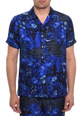Robert Graham Robert Graham Limited Edition Blue Universe Short Sleeve Button Down Shirt