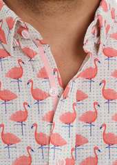Robert Graham Robert Graham Polka Flamingo Short Sleeve Button Down Shirt