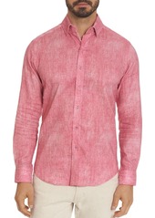 Robert Graham Rylee Linen-Blend Crosshatch Slim Fit Button-Down Shirt