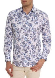 Robert Graham Sea Bloom Floral Stretch Cotton Button-Up Shirt