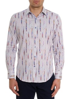 Robert Graham Shipping Lines Stripe Stretch Cotton Button-Up Shirt