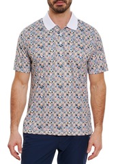 Robert Graham Spanish Tile Classic Fit Pique Polo in Blue Multi at Nordstrom