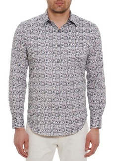 Robert Graham Sundial Print Stretch Cotton Button-Up Shirt