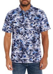 Robert Graham Wave Decay Tie Dye Knit Polo in Blue at Nordstrom