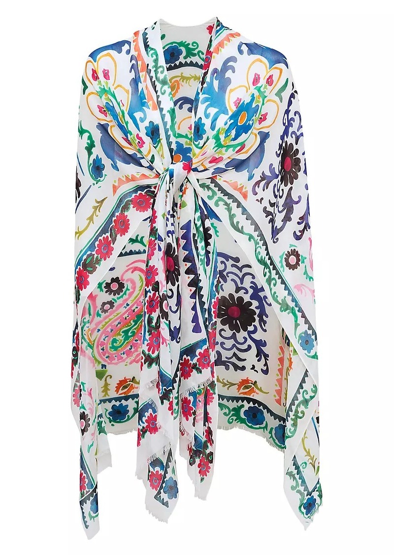 Robert Graham Ruby Paisley Floral Scarf Cover-Up