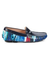 Robert Graham Russell Printed Leather Penny Loafers