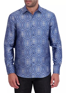 Robert Graham Sovereignty Jacquard Silk Button-Front Shirt