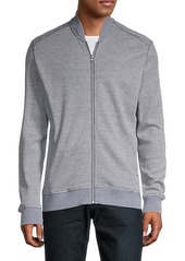 Robert Graham Striped Cotton-Blend Front-Zip Sweatshirt