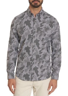 Robert Graham Tailored-Fit Pixel Camo Print Long-Sleeve Shirt